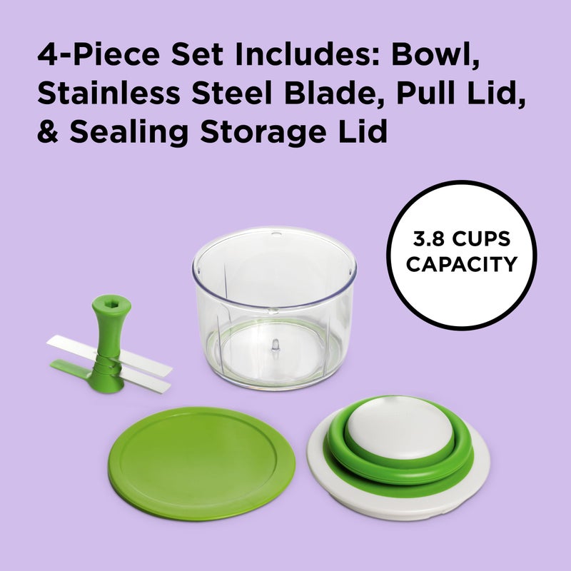 Chef'n VeggiChop Hand-Powered Food Chopper (Arugula), 5.5" x 5.5" x 5" - Image 3